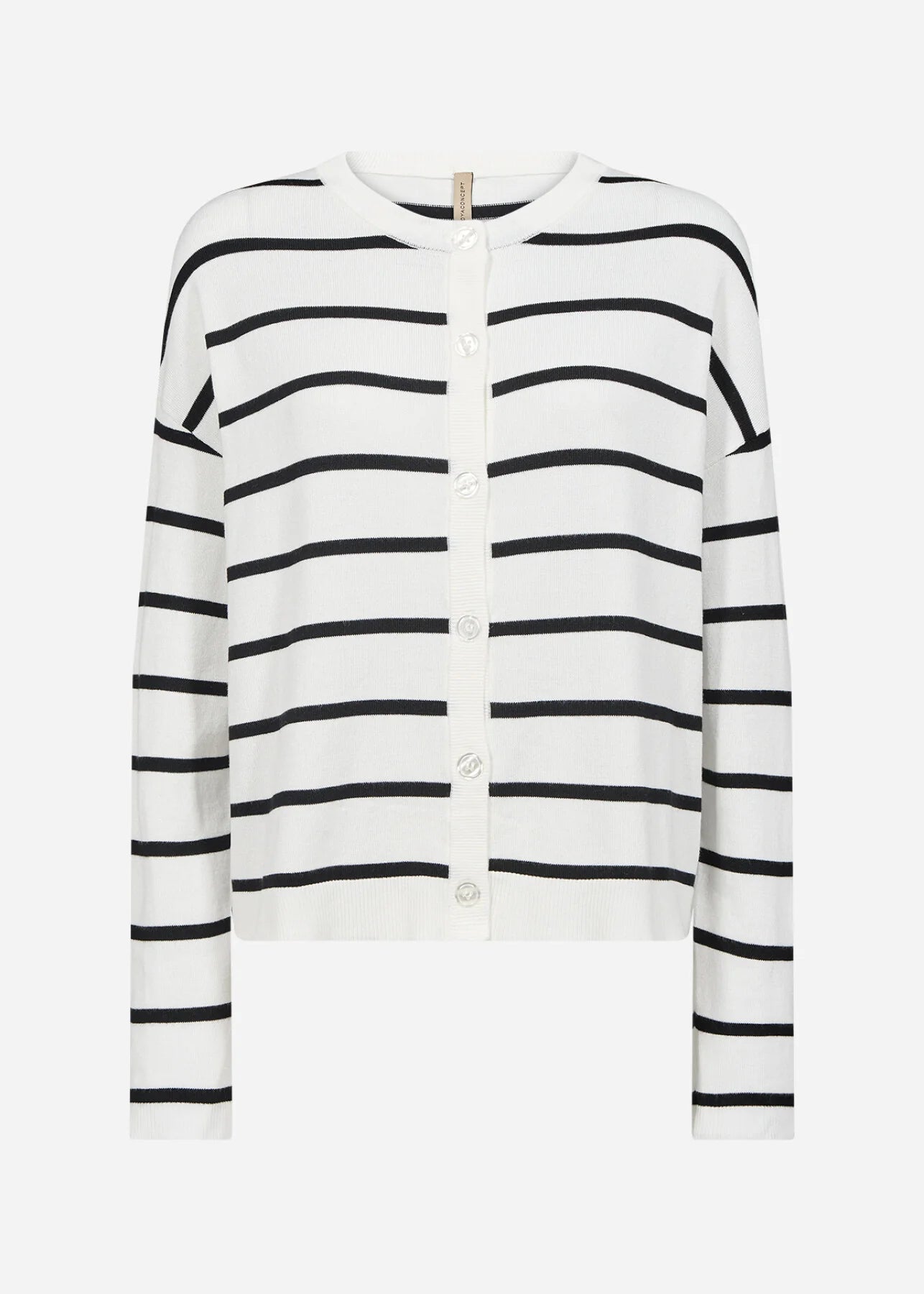 SOYACONCEPT DOLLIE STRIPE CARDIGAN - BLACK/WHITE