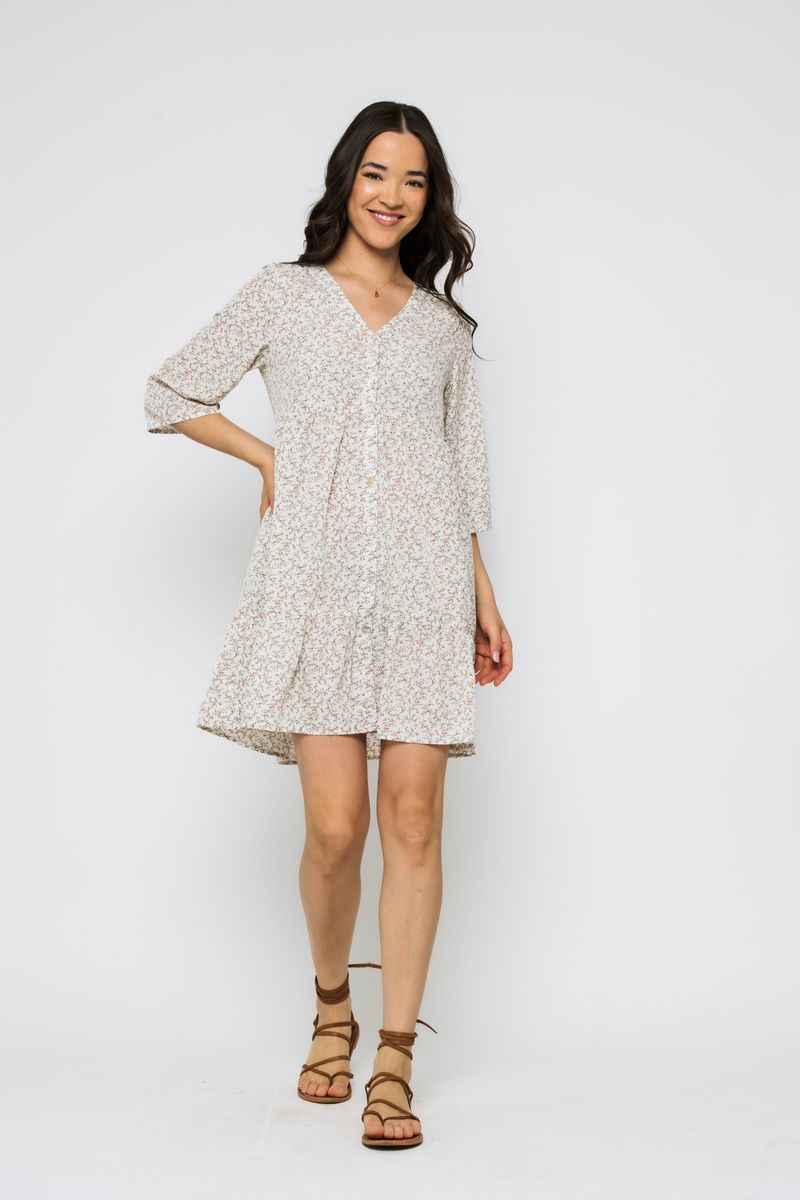 ORB KIERA TIERED DRESS - SUMMER VINES