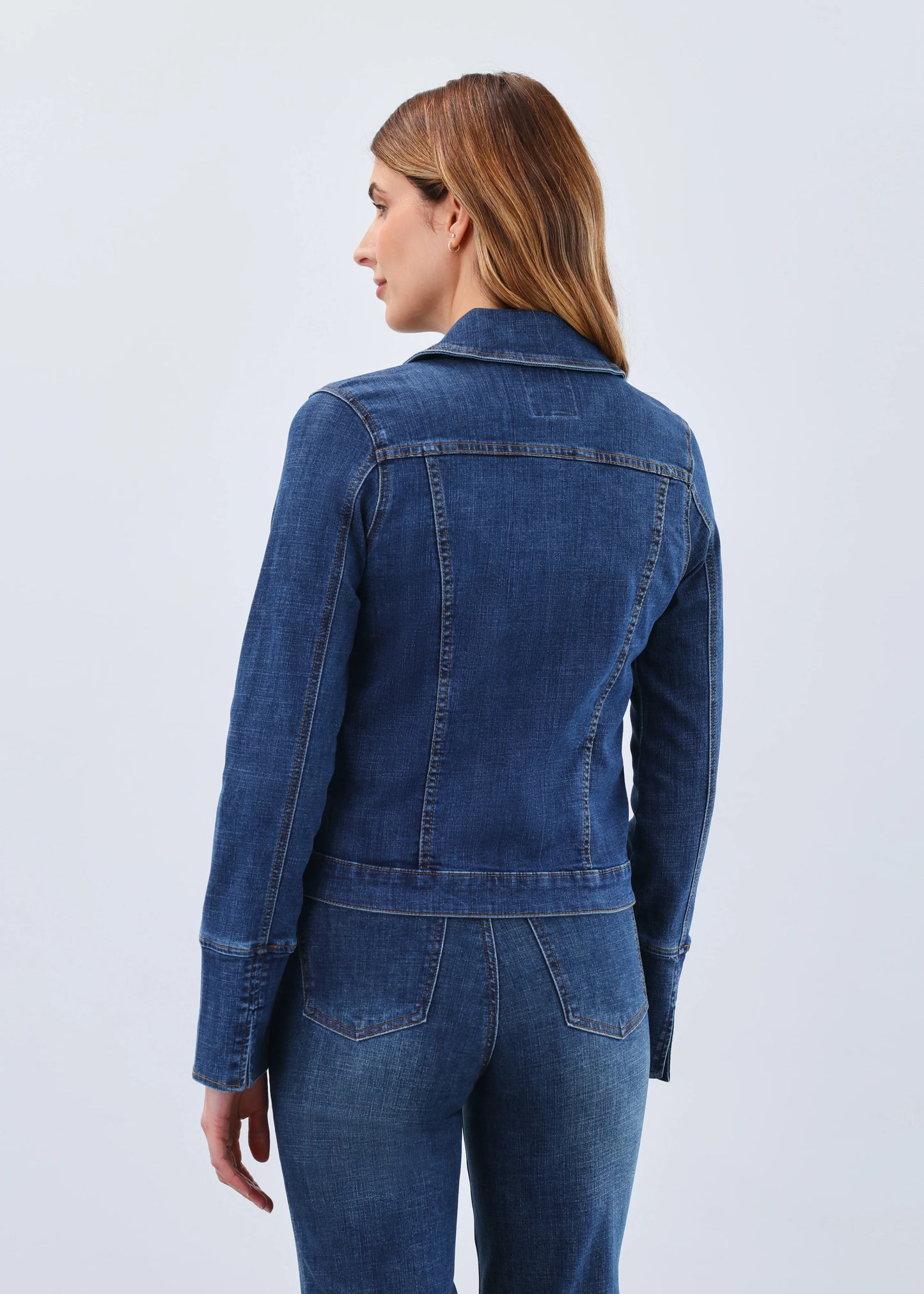 FDJ ZIP FRONT DENIM JACKET - DARK BLUE