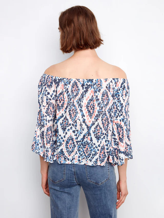 CHARLIE B PRINTED 3/4 SLEEVE TOP - Vi-Leen's Fashions