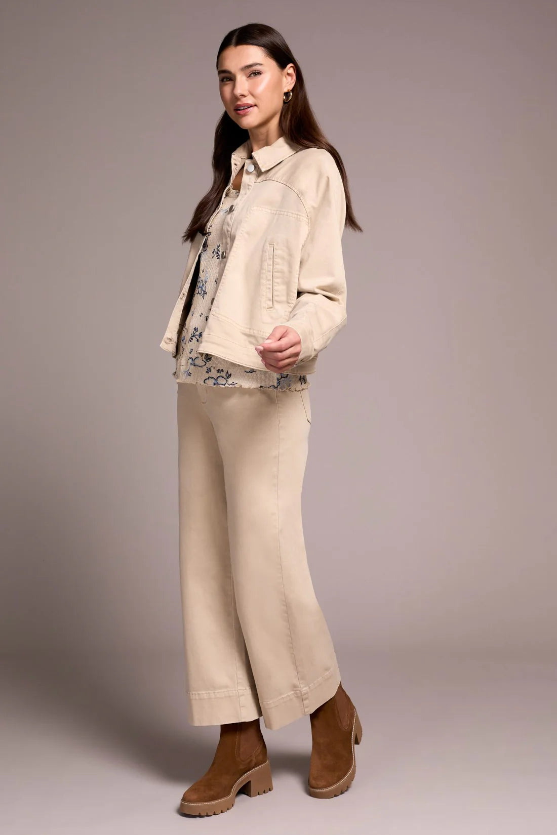 TRIBAL STRETCH RAGLAN SLEEVE JACKET - SANDSTONE