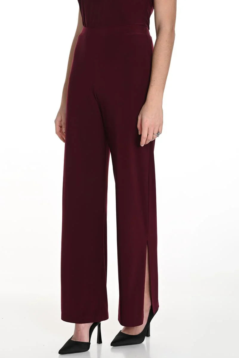 FRANK LYMAN DRESSY WIDE LEG PANT - WINE - Vi-Leen's Fashions