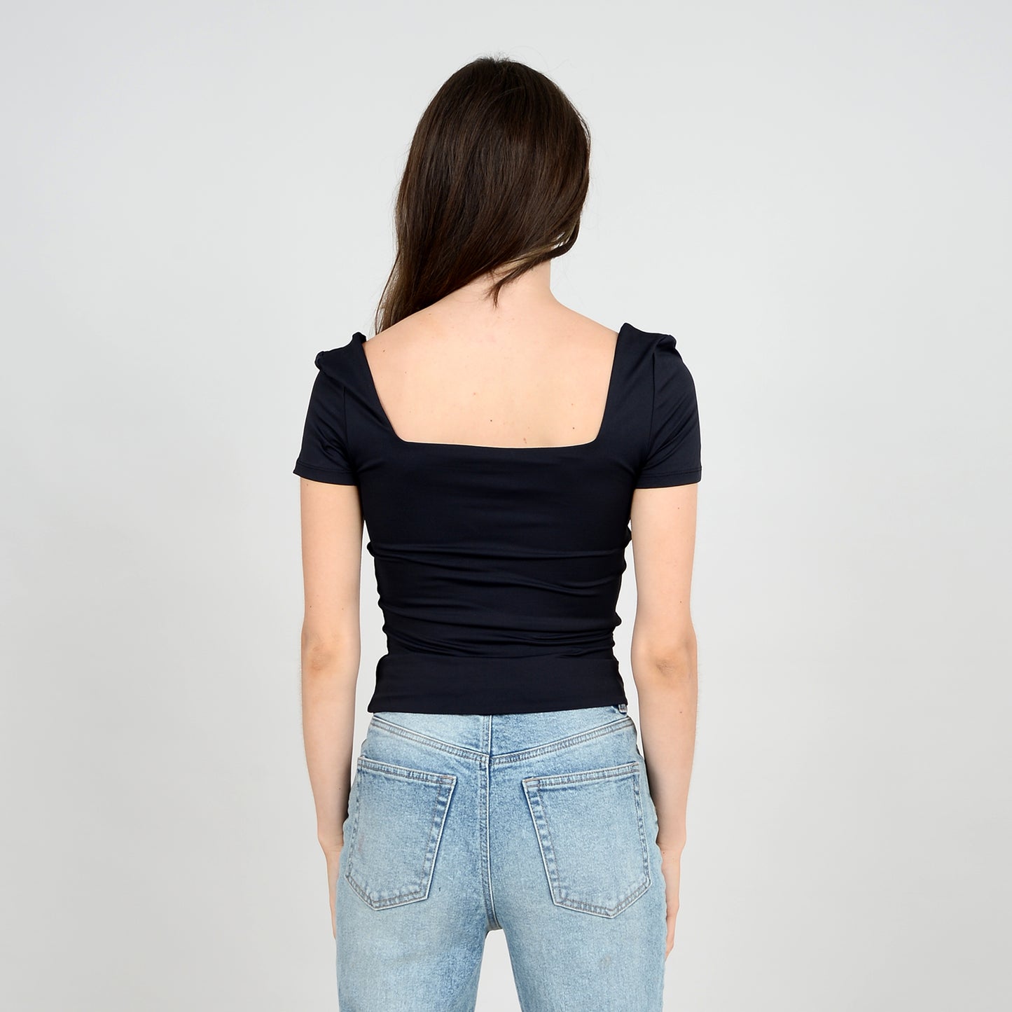 RD STYLE STACY SECOND SKIN SHORT SLEEVE TOP - BLACK - Vi-Leen's Fashions