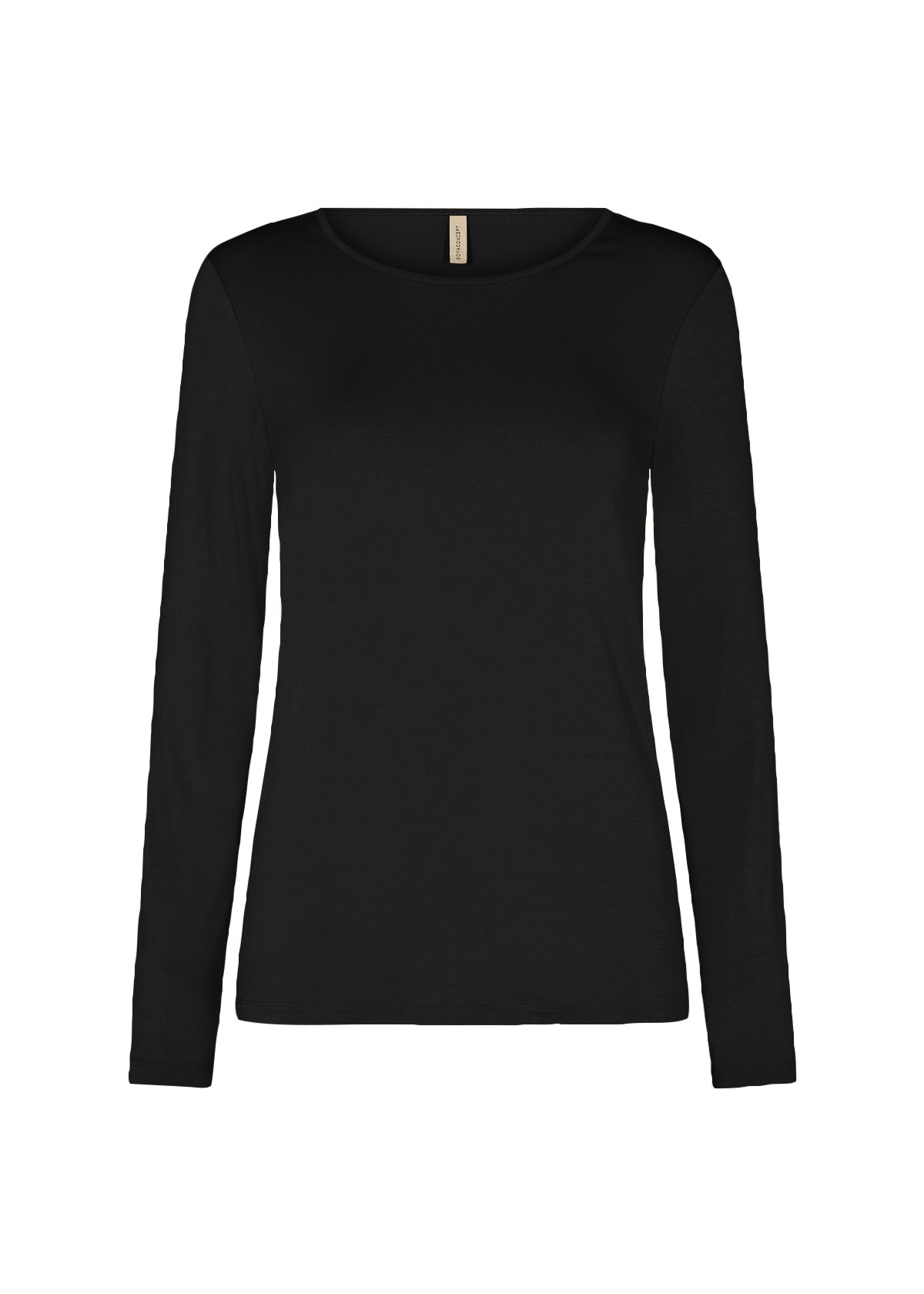SOYACONCEPT MARICA BASIC LONG SLEEVE TOP - BLACK