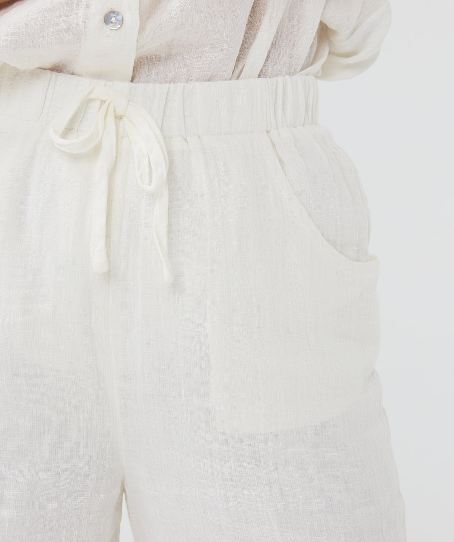 ESQUALO LINEN TROUSER - OFF WHITE - Vi-Leen's Fashions