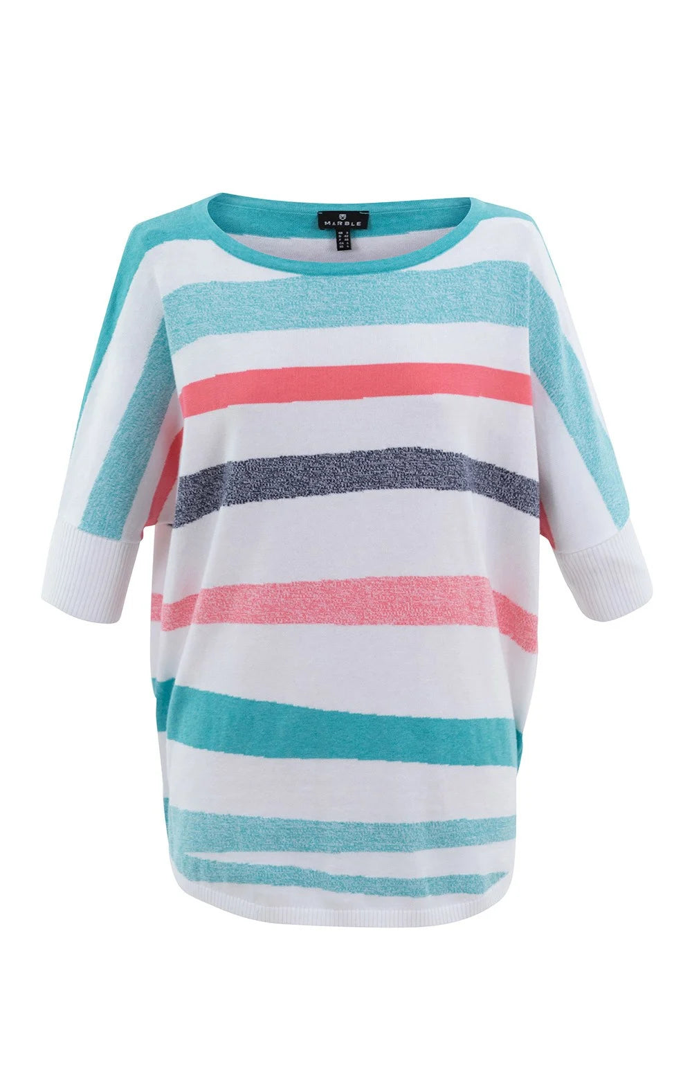 MARBLE COTTON RAGLAN SHORT SLEEVE SWEATER - Vi-Leen's Fashions