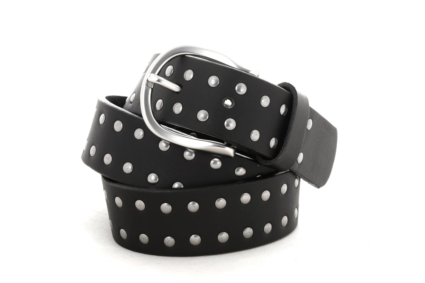 ARMOIR LEATHER STUDDED BELT - BLACK - Vi-Leen's Fashions