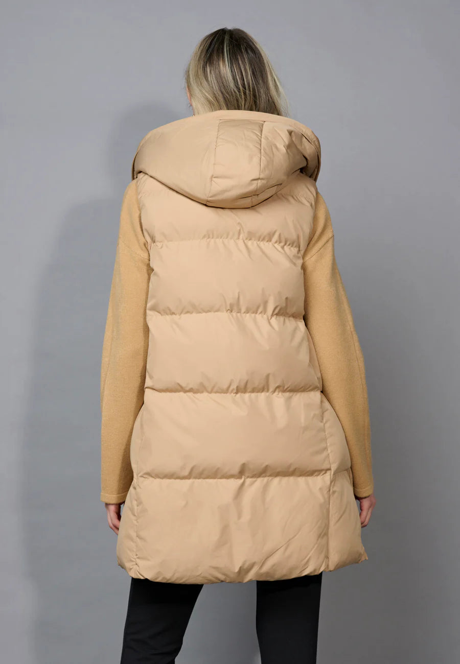 PICADILLY HOODED LONG VEST - DIJON