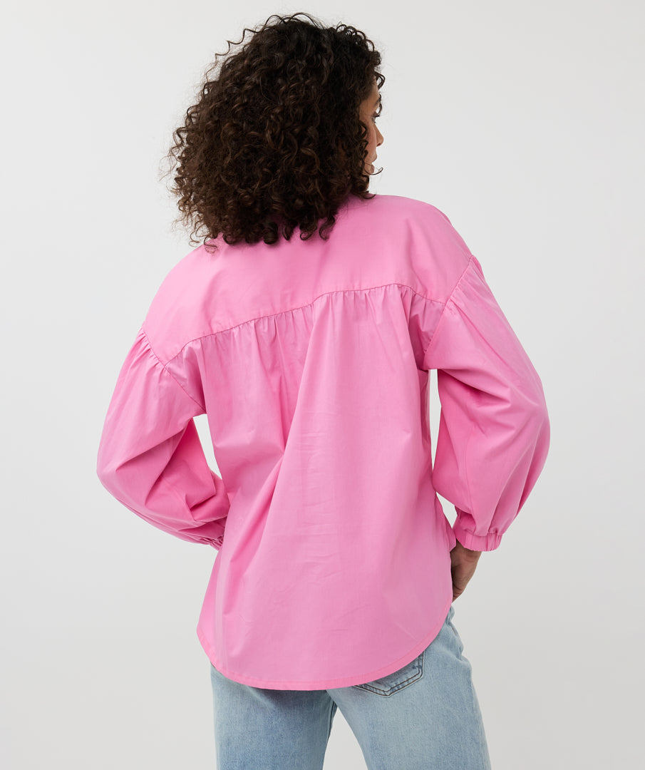 ESQUALO OVERSIZED POPLIN BLOUSE - ROSE