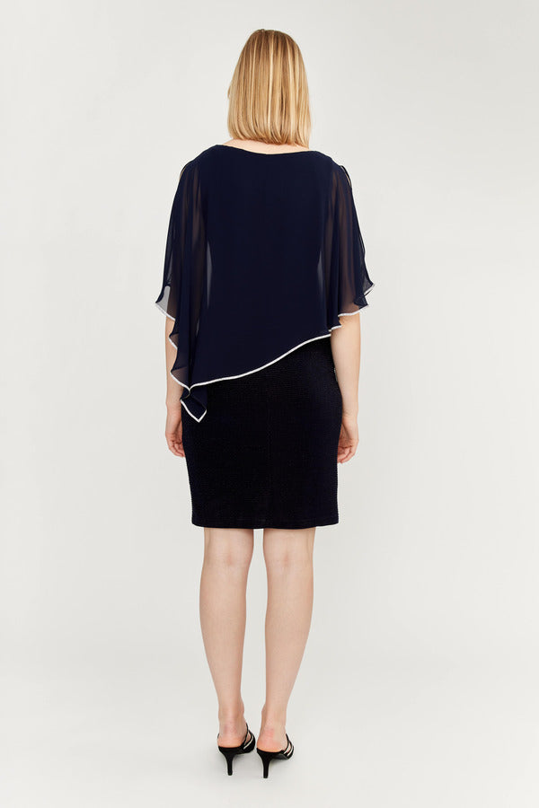 FRANK LYMAN RHINESTONE TRIM DRESS - BLACK