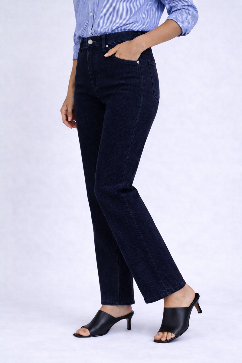 CARRELI STRAIGHT LEG CORDUROY PANT - CHARCOAL BLUE