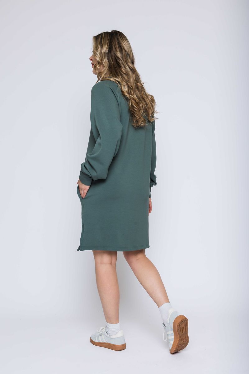 ORB NADIA LUX FLEECE DRESS - THYME
