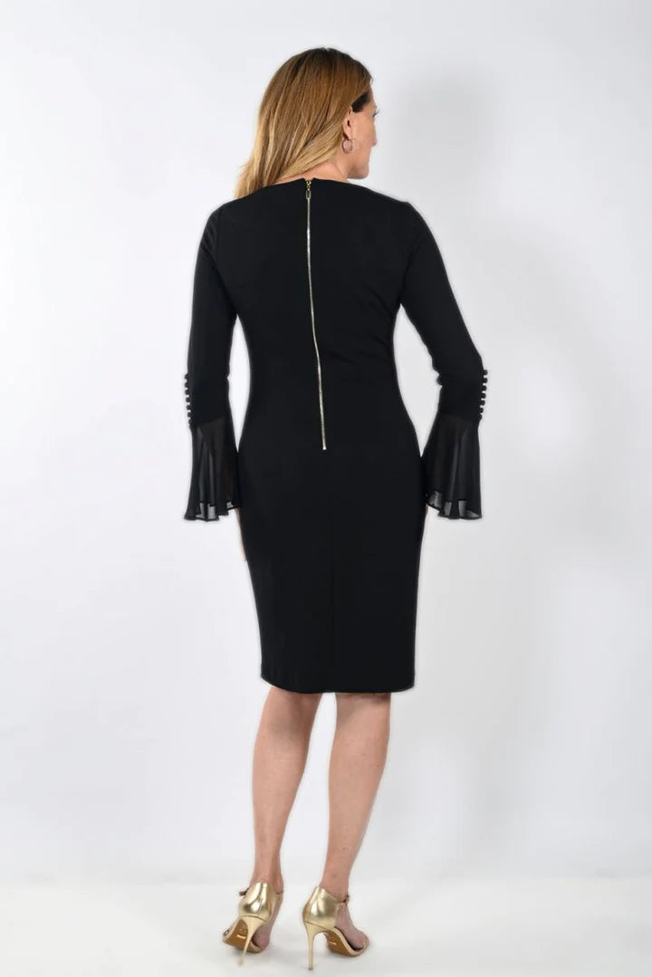 FRANK LYMAN BELL SLEEVE DRESS - BLACK - Vi-Leen's Fashions