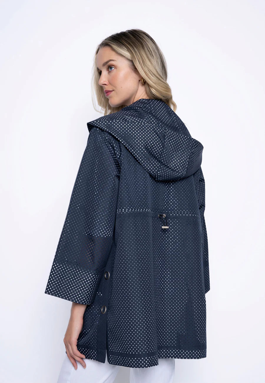PICADILLY HOODED PERFORATED JACKET - DEEP NAVY