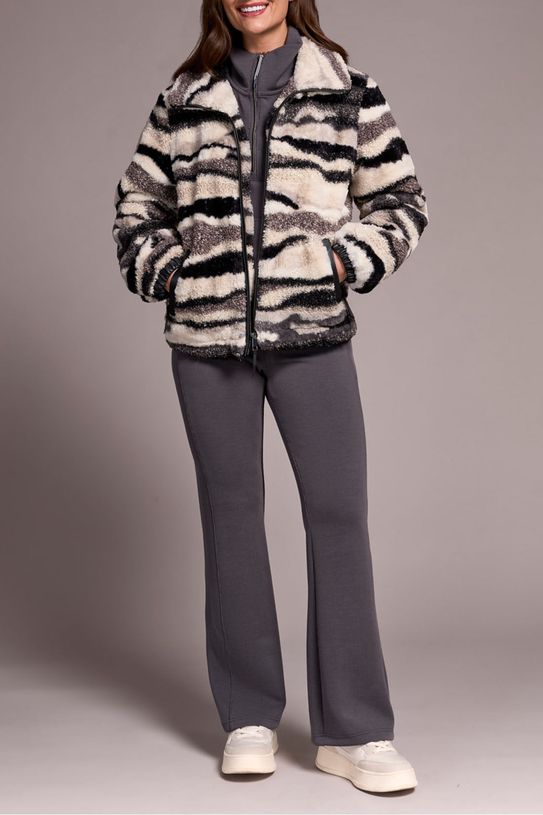 TRIBAL LINED ZIP UP JACKET