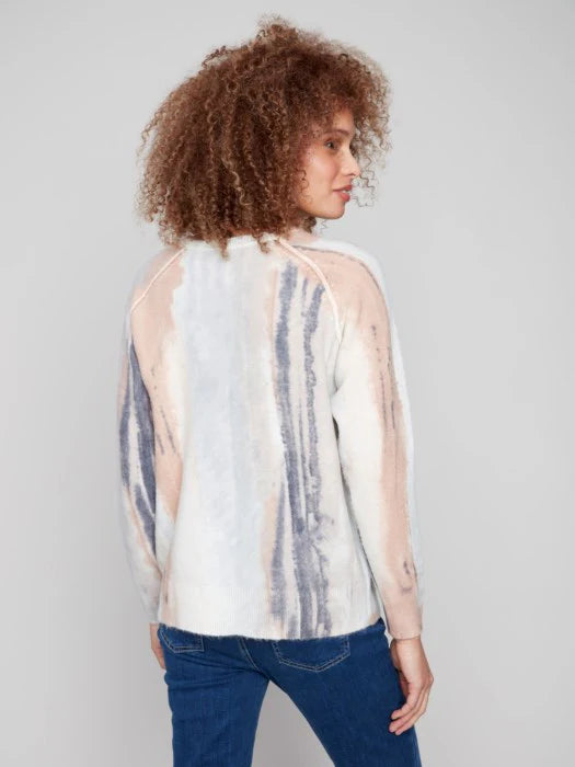 CHARLIE B REVERSIBLE PRINTED SWEATER - WATERCOLOR