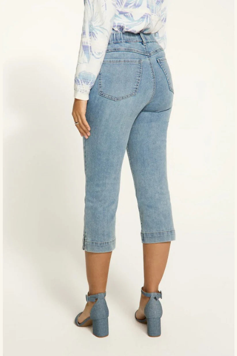 FDJ PULL ON DENIM CAPRI - INDIGO BLUE