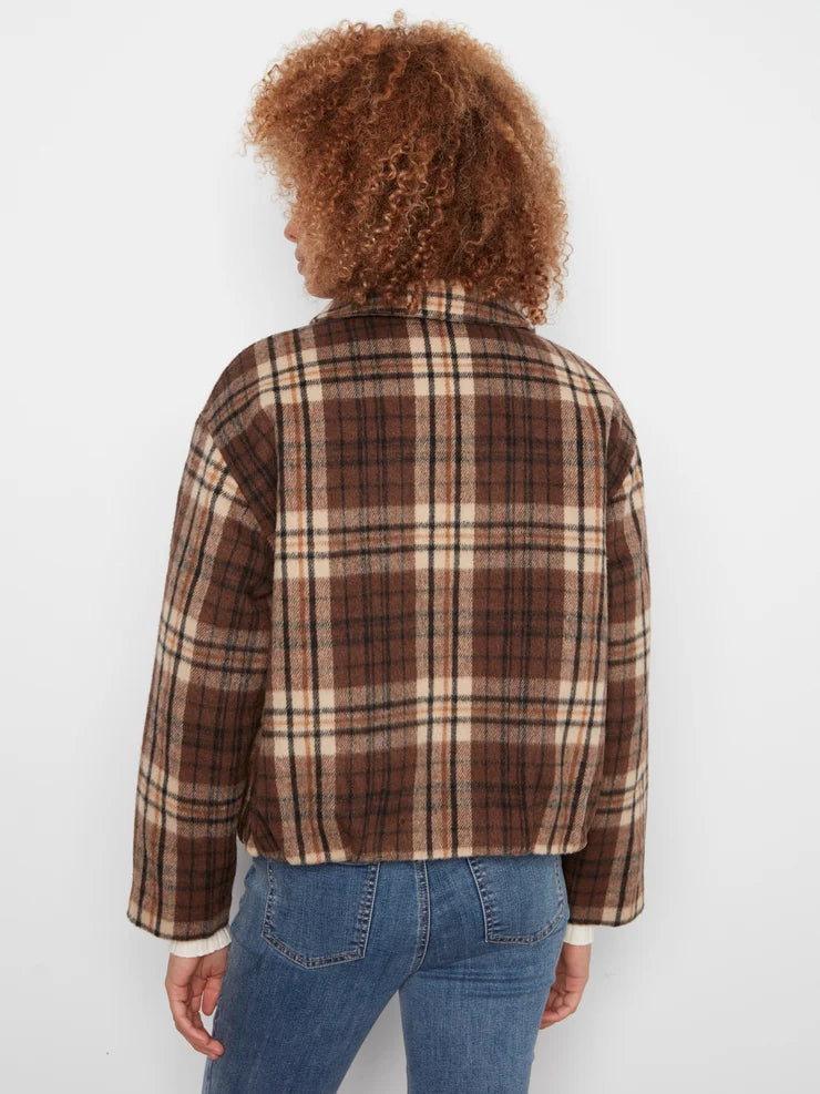 CHARLIE B BOMBER JACKET - CHOCOLATE - Vi-Leen's Fashions