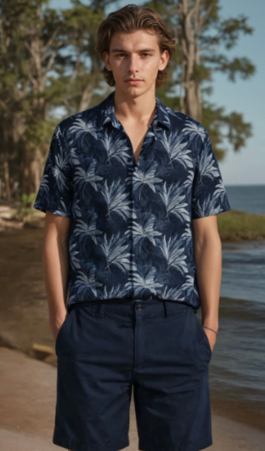 MEN'S POINT ZERO TRAVELER 4-WAY STRETCH SHIRT - INK - Vi-Leen's Fashions