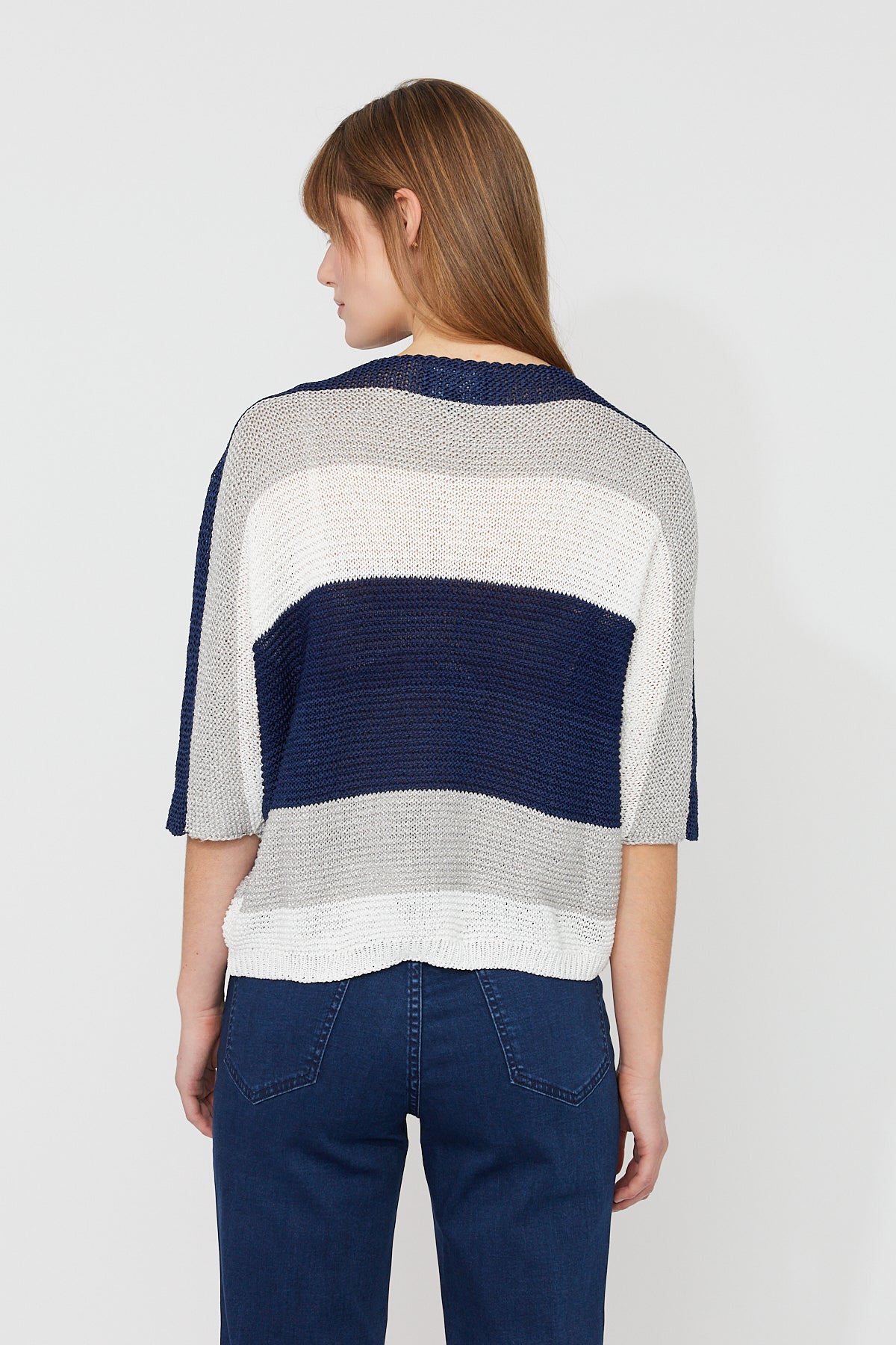 FRANK LYMAN KNIT RAGLAN SLEEVE SWEATER - NAVY/WHITE - Vi-Leen's Fashions
