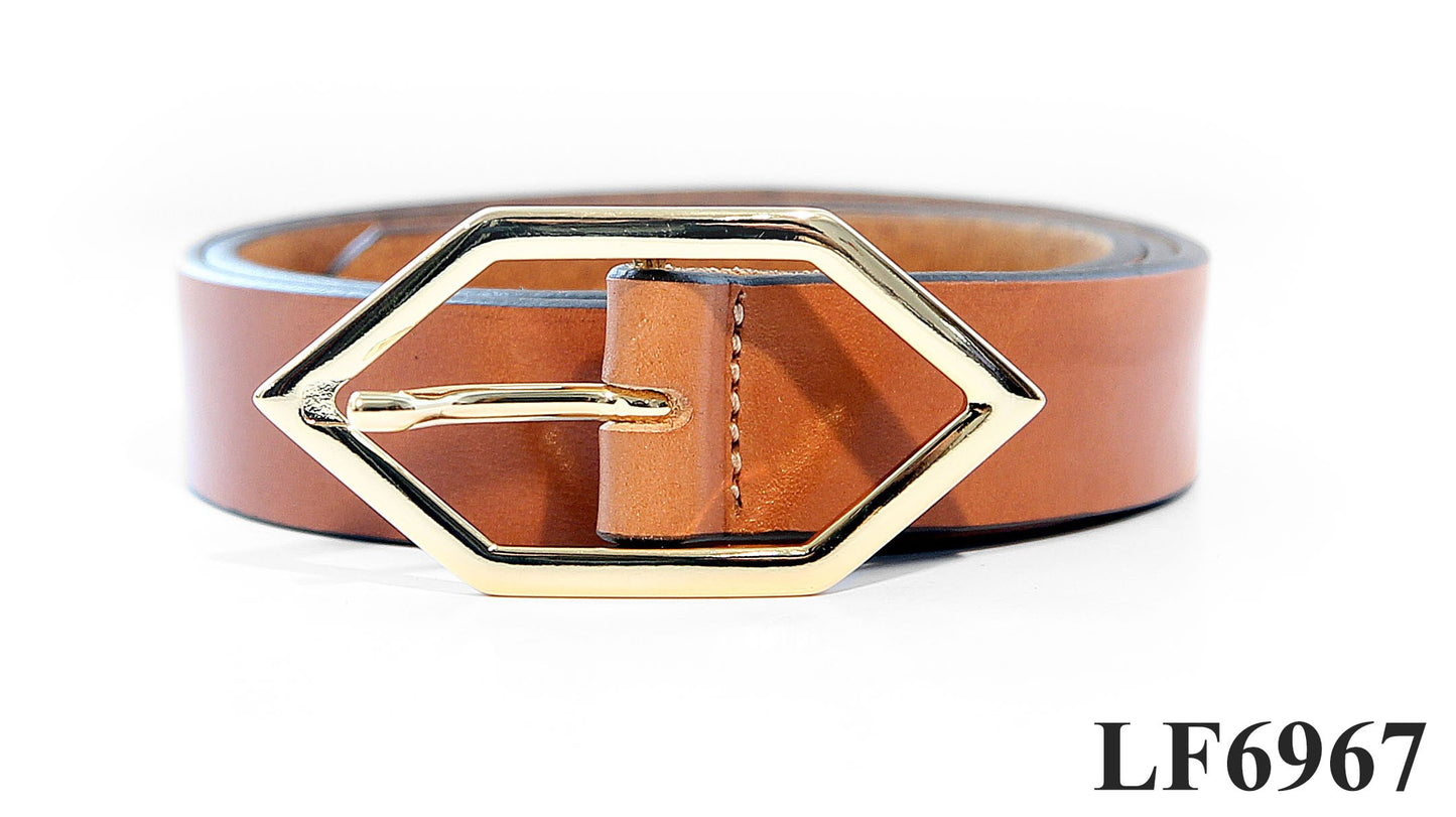 LADIES LEATHER BELT - COGNAC - Vi-Leen's Fashions
