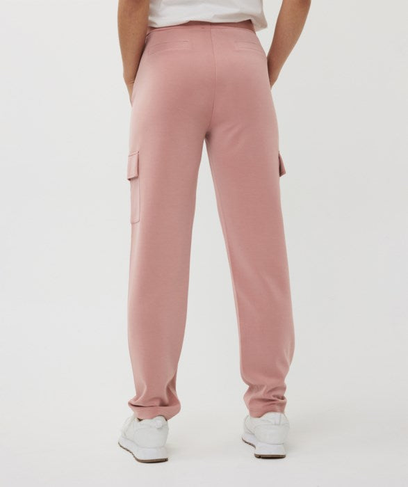 ESQUALO MODAL CARGO TROUSER - CHALK PINK