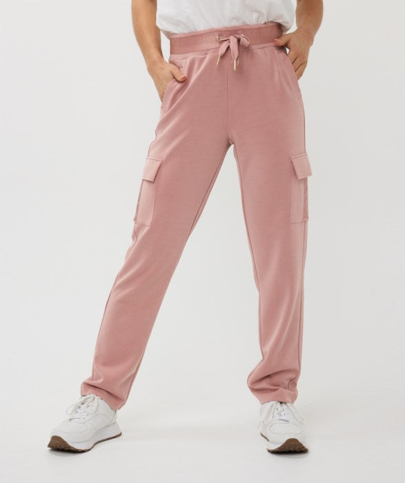 ESQUALO MODAL CARGO TROUSER - CHALK PINK