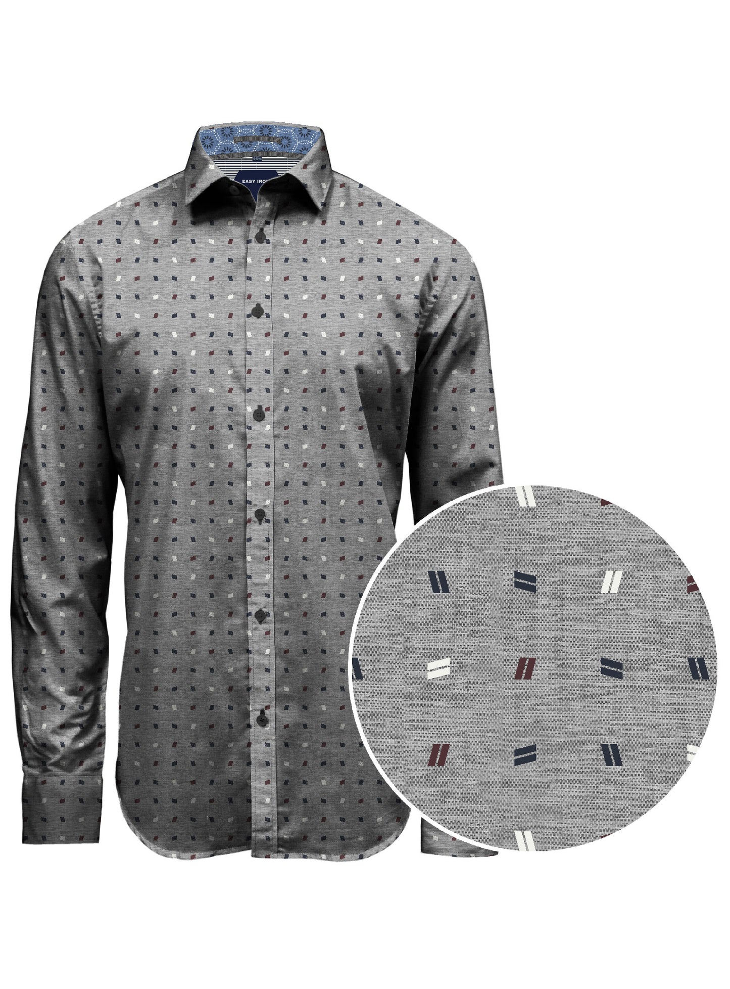 MEN'S POINT ZERO LUXURY BUTTON UP SHIRT - GREY MELANGE