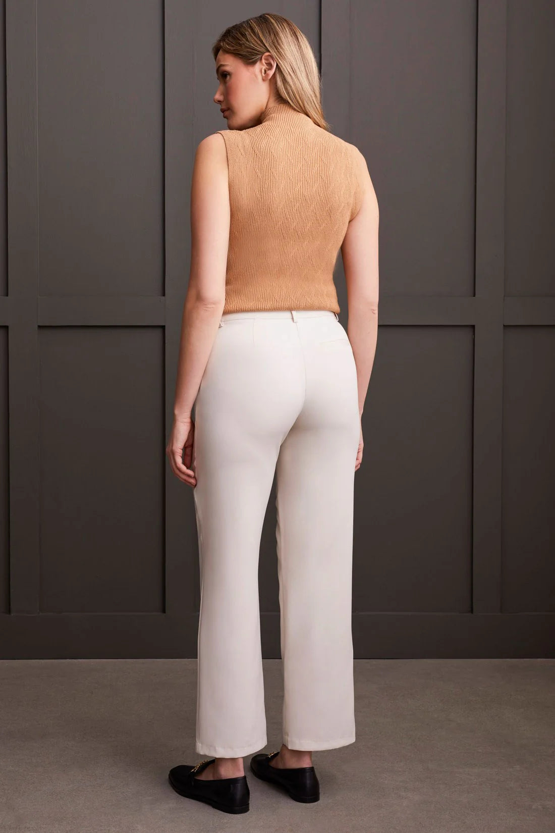 TRIBAL FLY FRONT TROUSER WITH PIN TUCKS - MOONSTONE - Vi-Leen's Fashions