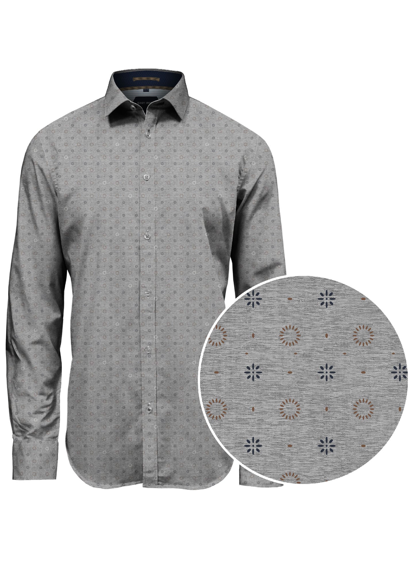 MEN'S POINT ZERO LUXURY BUTTON UP SHIRT - GREY MELANGE