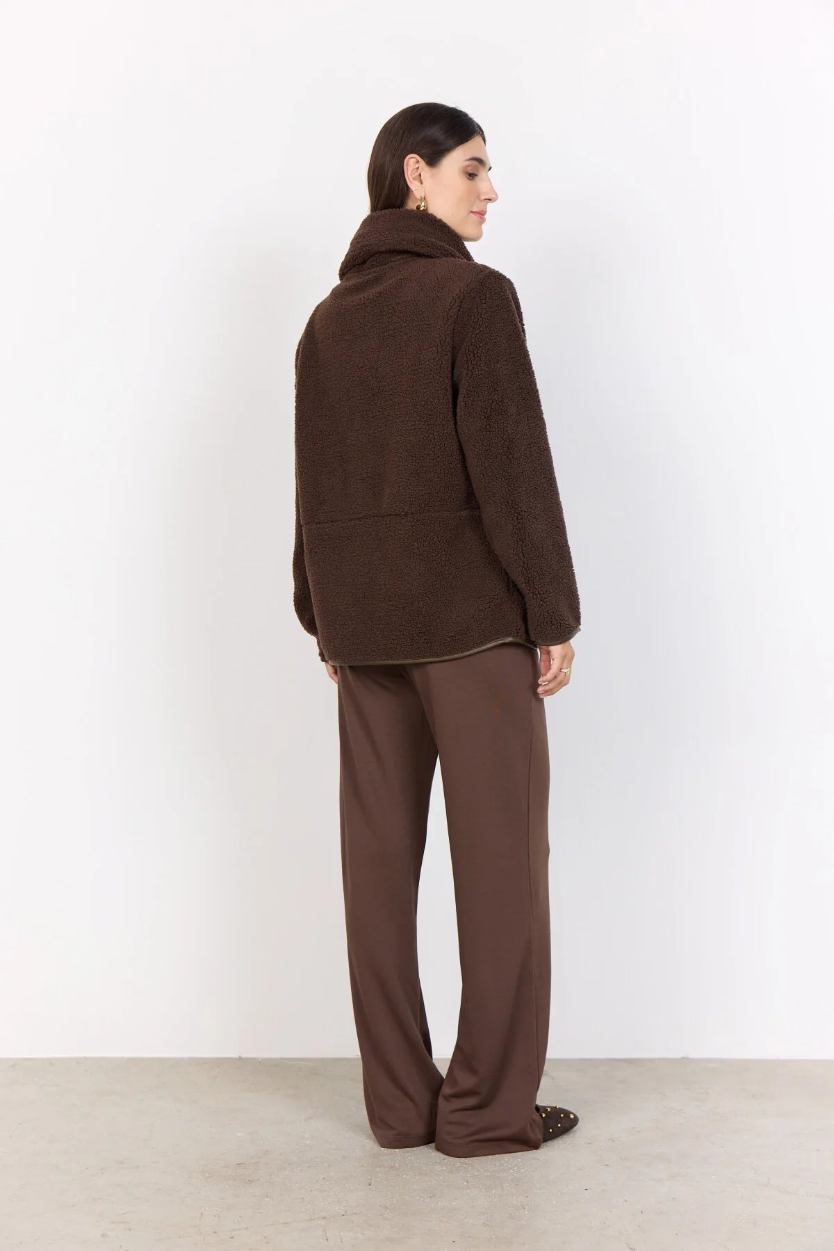 SOYACONCEPT ONYX SHERPA JACKET - HOT FUDGE