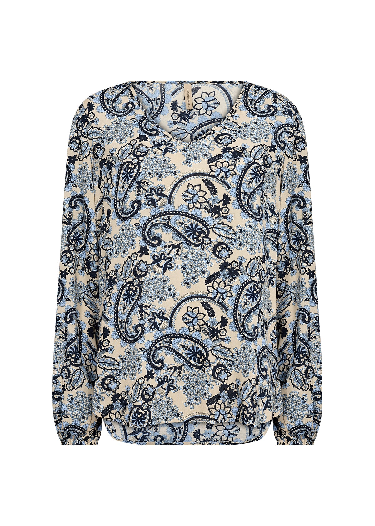 SOYACONCEPT OCEANA V-NECK BLOUSE - AIR BLUE