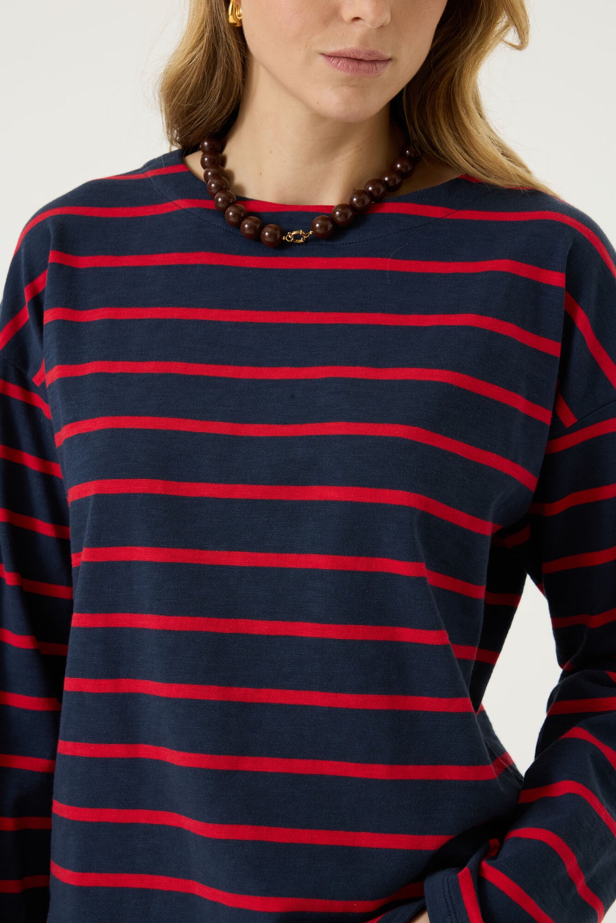 GARCIA STRIPE BOATNECK TOP - SAPPHIRE MIST