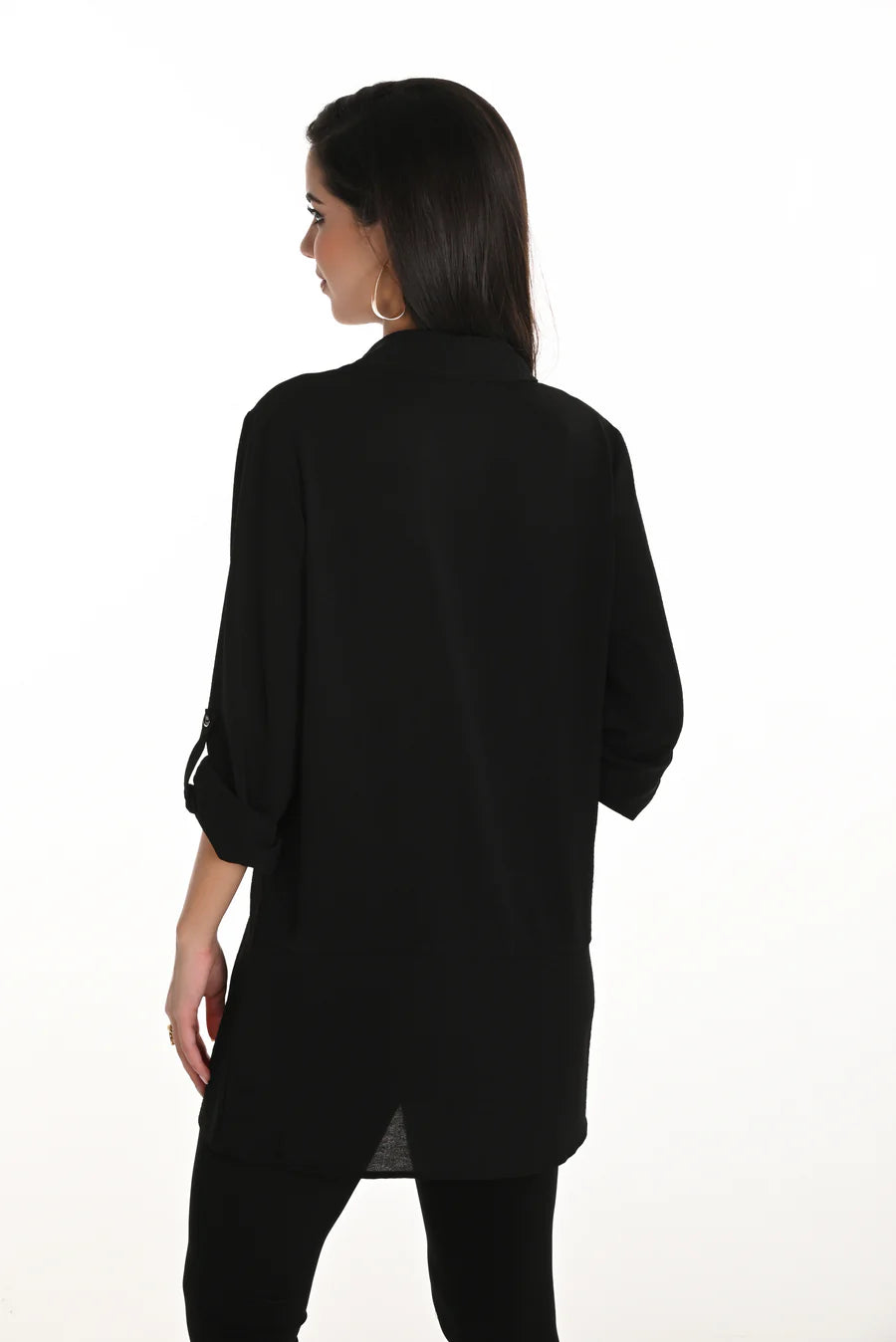 FRANK LYMAN TUNIC BLOUSE - BLACK
