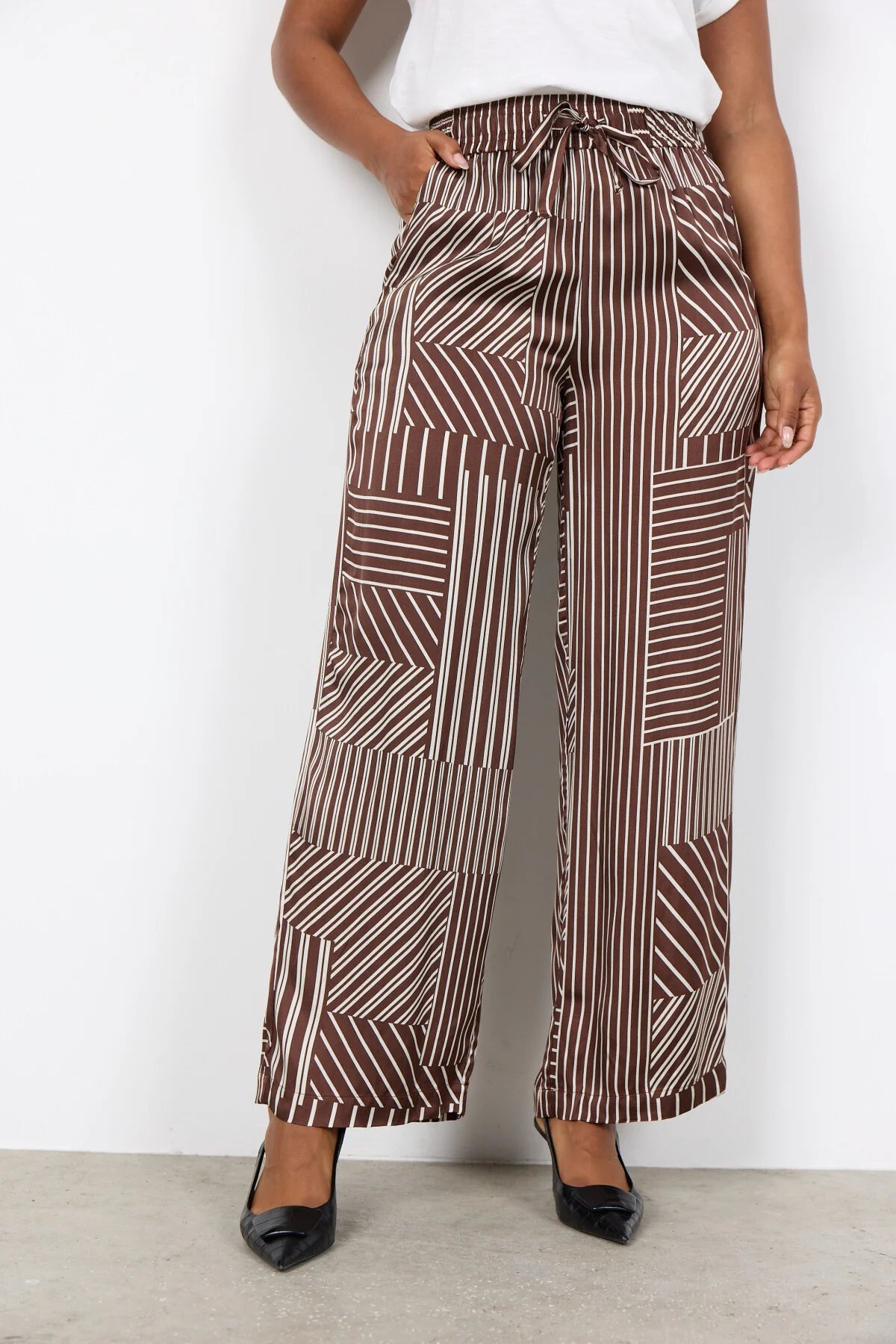 SOYACONCEPT CATARINA PRINT PANT - ROCKY ROAD - Vi-Leen's Fashions