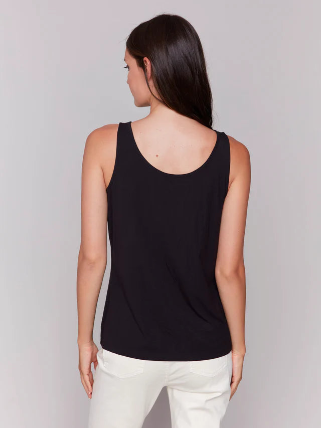 CHARLIE B REVERSIBLE BAMBOO CAMI - BLACK