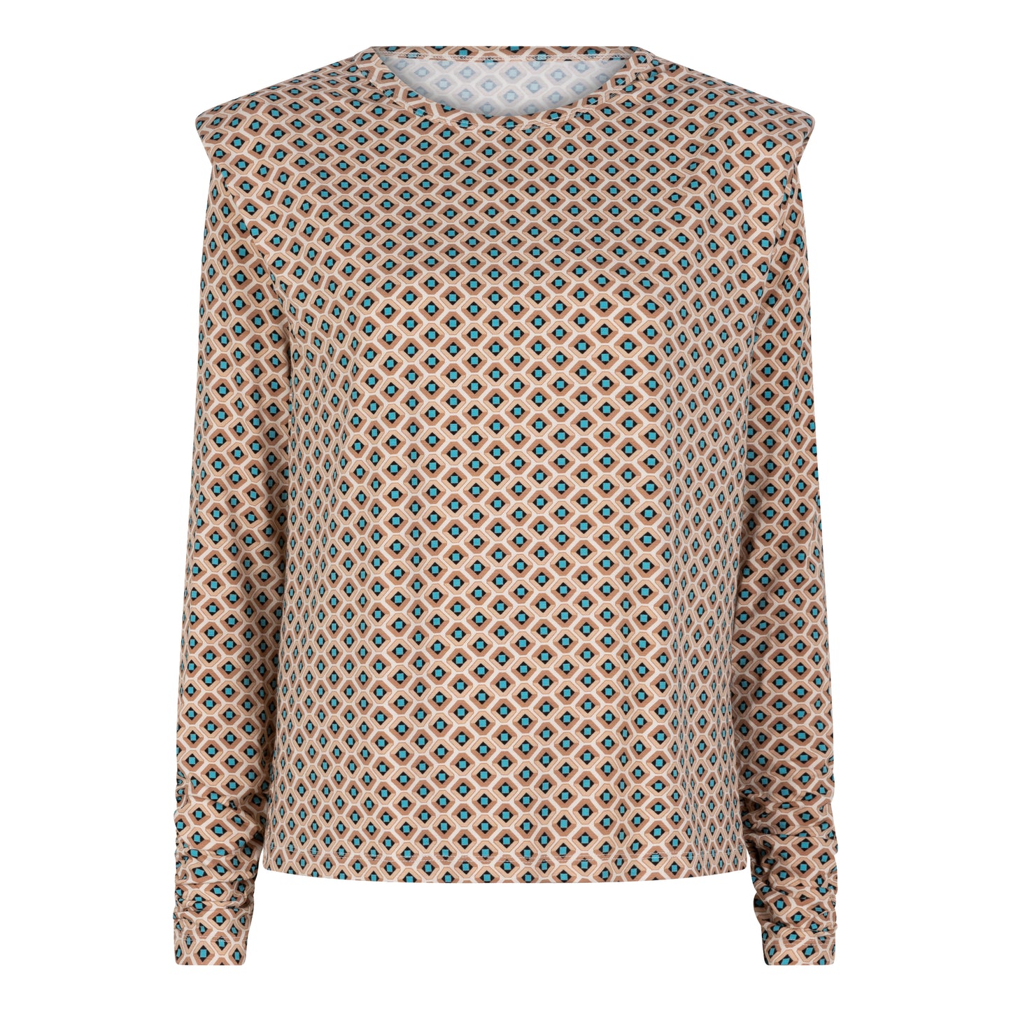 ESQUALO FANCY SHOULDER PRINT TOP - Vi-Leen's Fashions