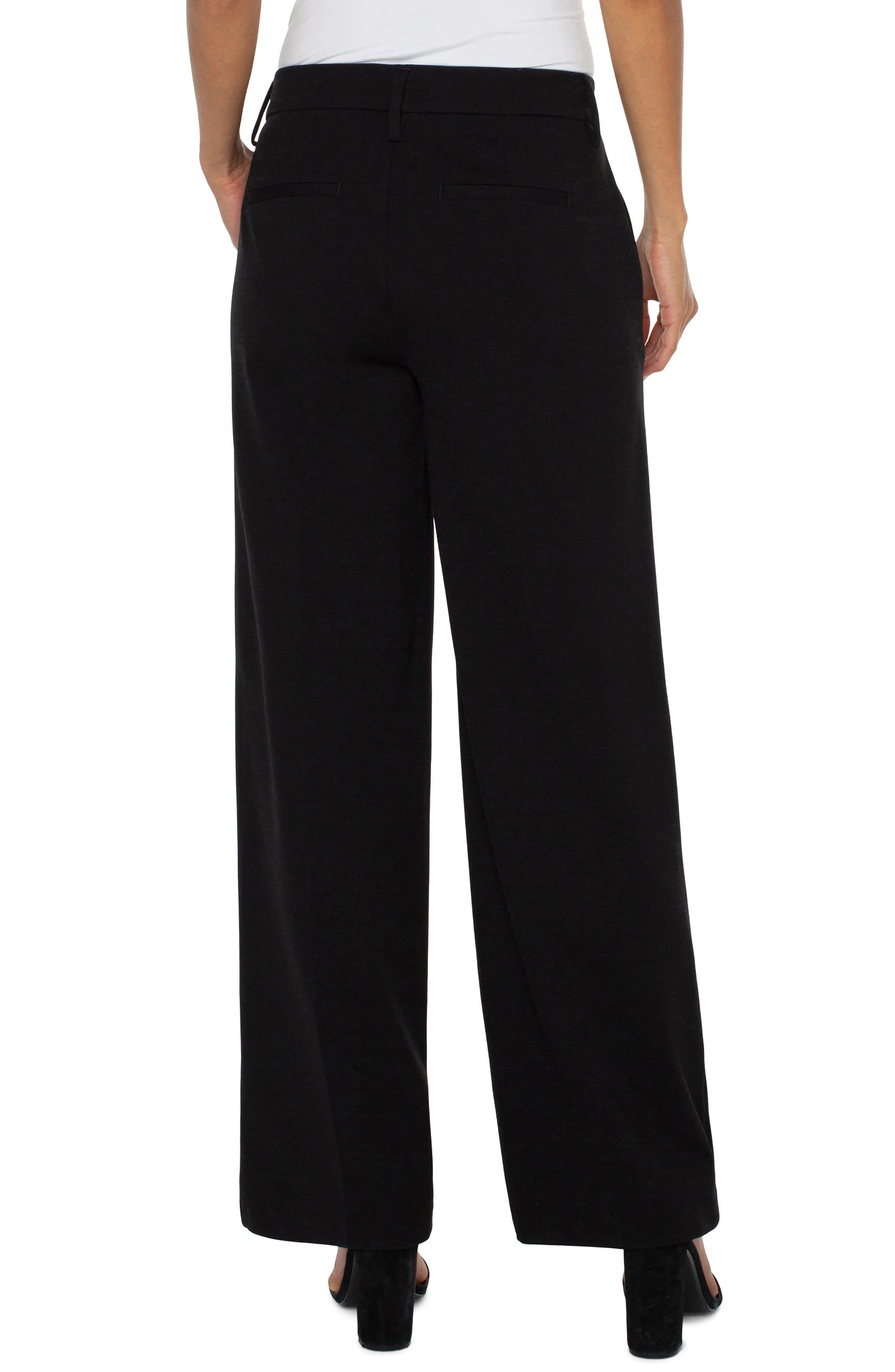 LIVERPOOL KELSEY WIDE LEG TROUSER - BLACK