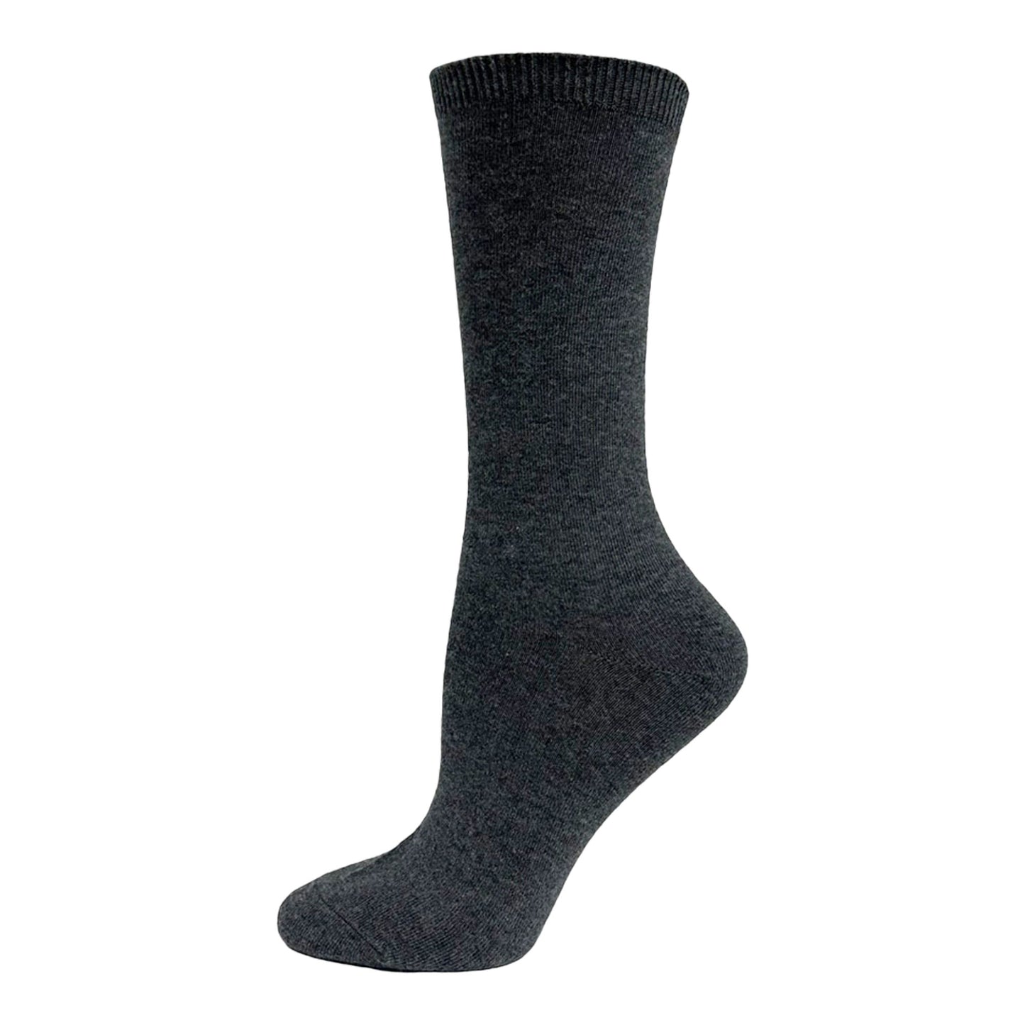 LADIES PLAIN COTTON SOCK - CHARCOAL - Vi-Leen's Fashions
