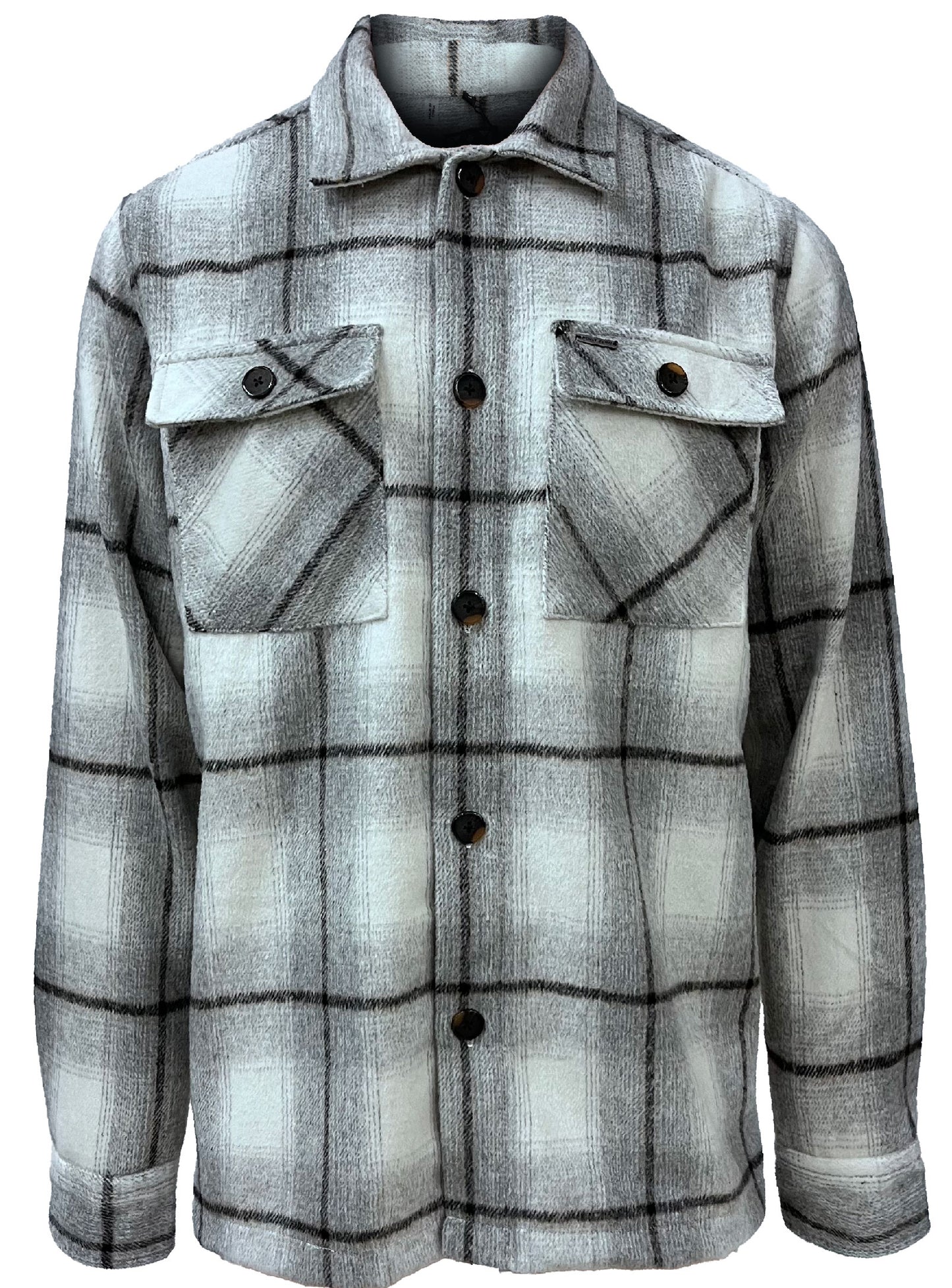 MEN'S POINT ZERO BRUSHED FLANNEL SHACKET - EGGSHELL