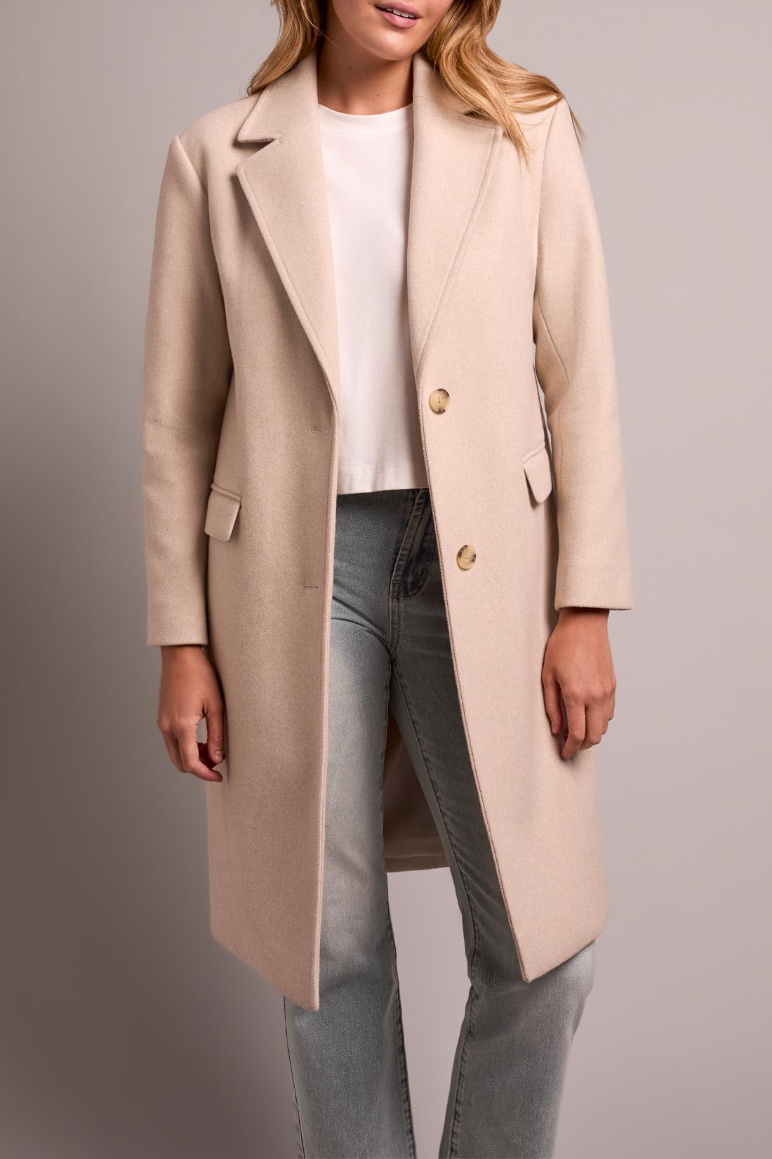 TRIBAL TRENCH COAT WITH FOOLER HOODIE - OATMEAL