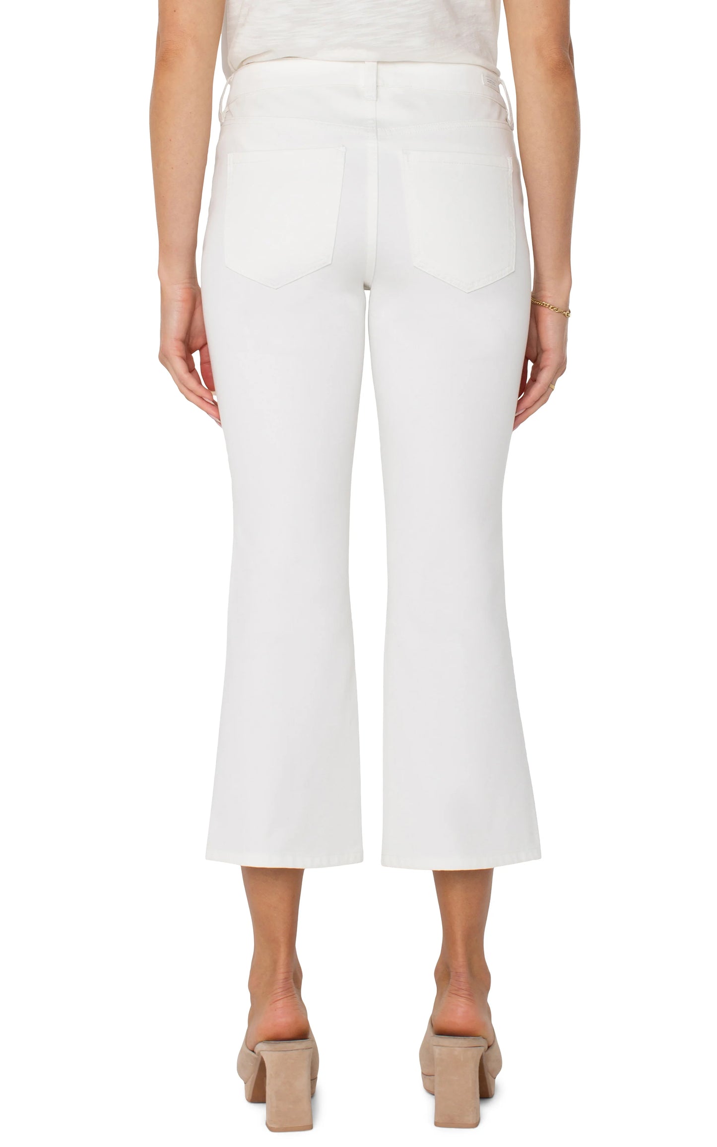LIVERPOOL HANNAH CROP FLARE - WHITE