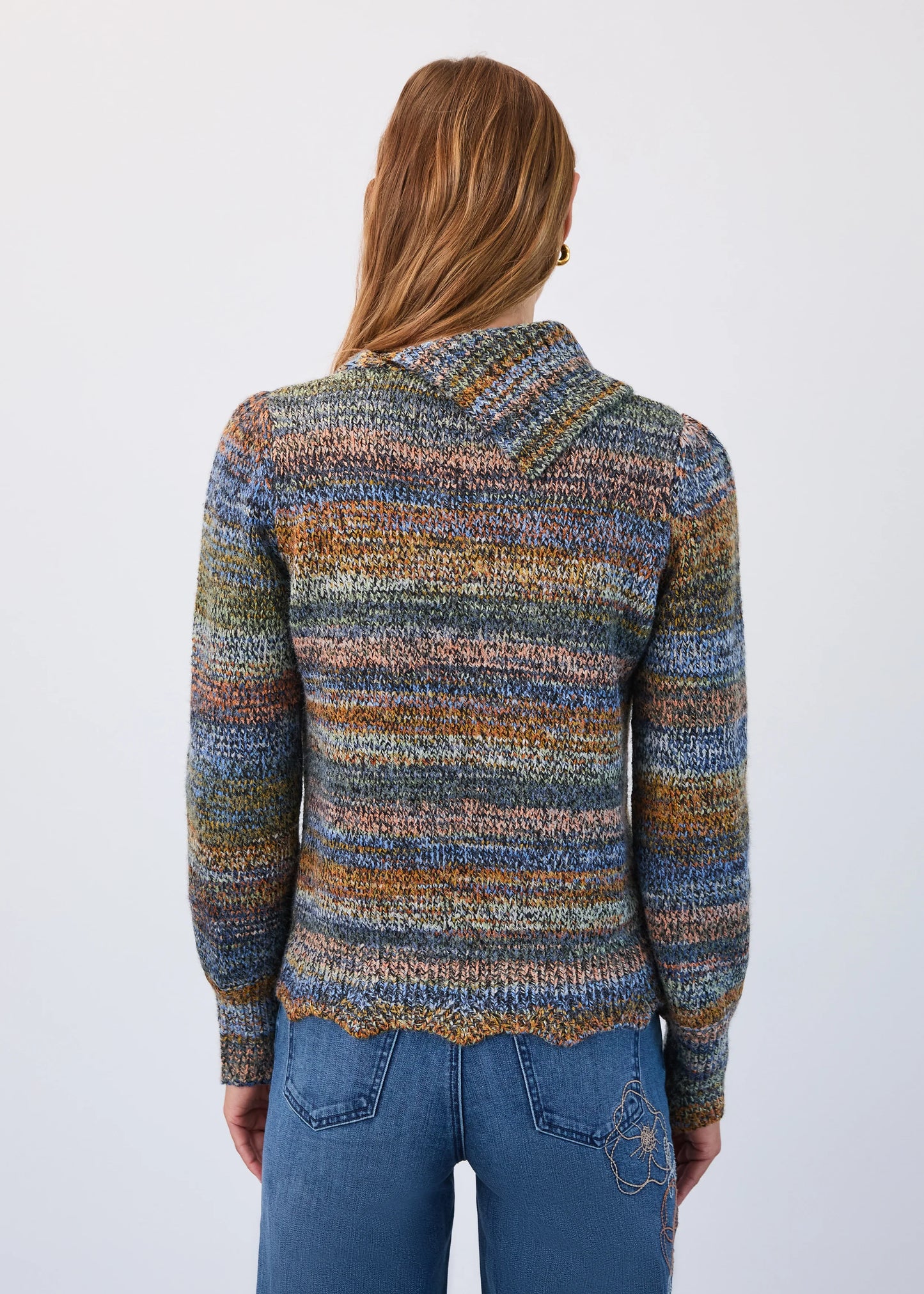 FDJ ENVELOPE COLLAR SWEATER - COOL SPACEDYE