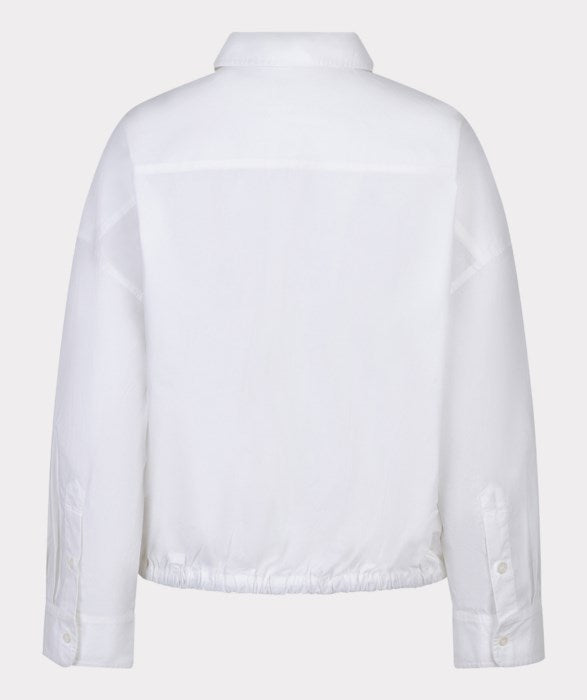 ESQUALO CROPPED COTTON POPLIN BLOUSE - OFF WHITE