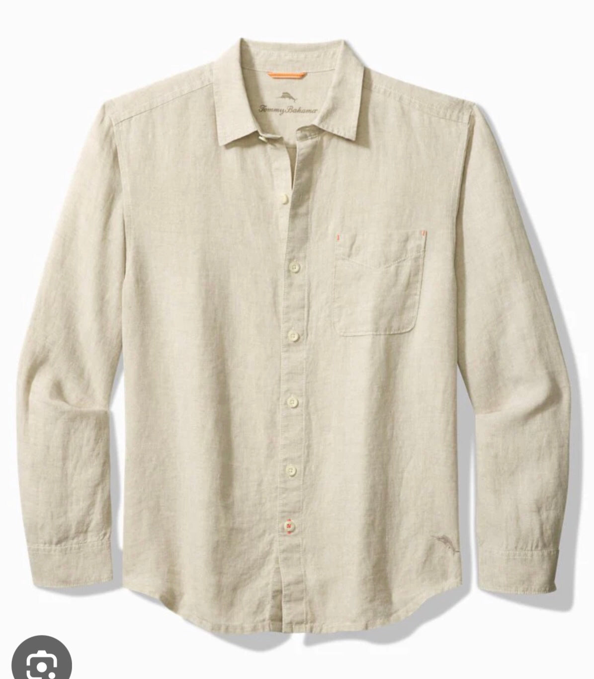 TOMMY BAHAMA LONG SLEEVE LINEN PARADISE BREEZER SHIRT - NATURAL