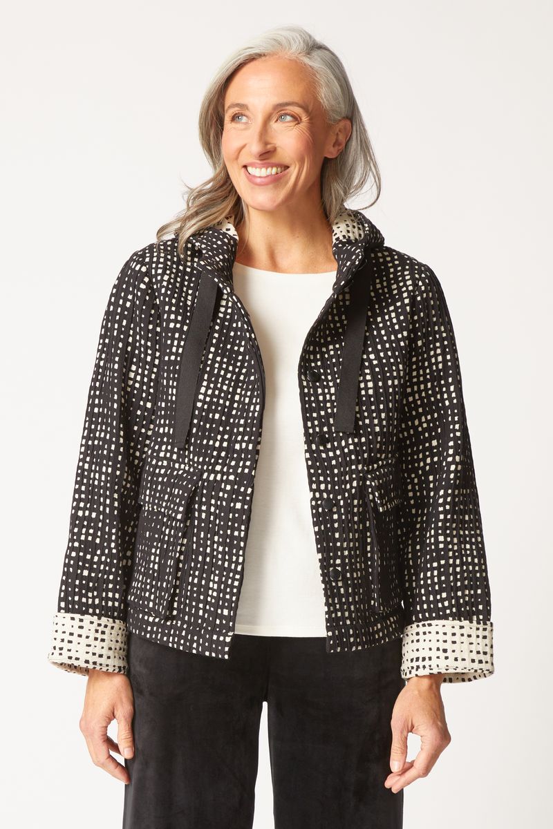 HABITAT CARGO HOODIE JACKET - BLACK MULTI