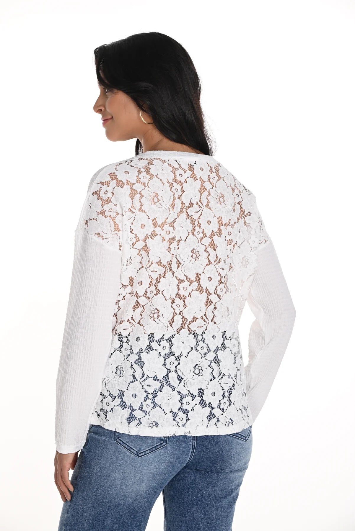 FRANK LYMAN LOVE LACE BACK TOP - OFF WHITE/GOLD