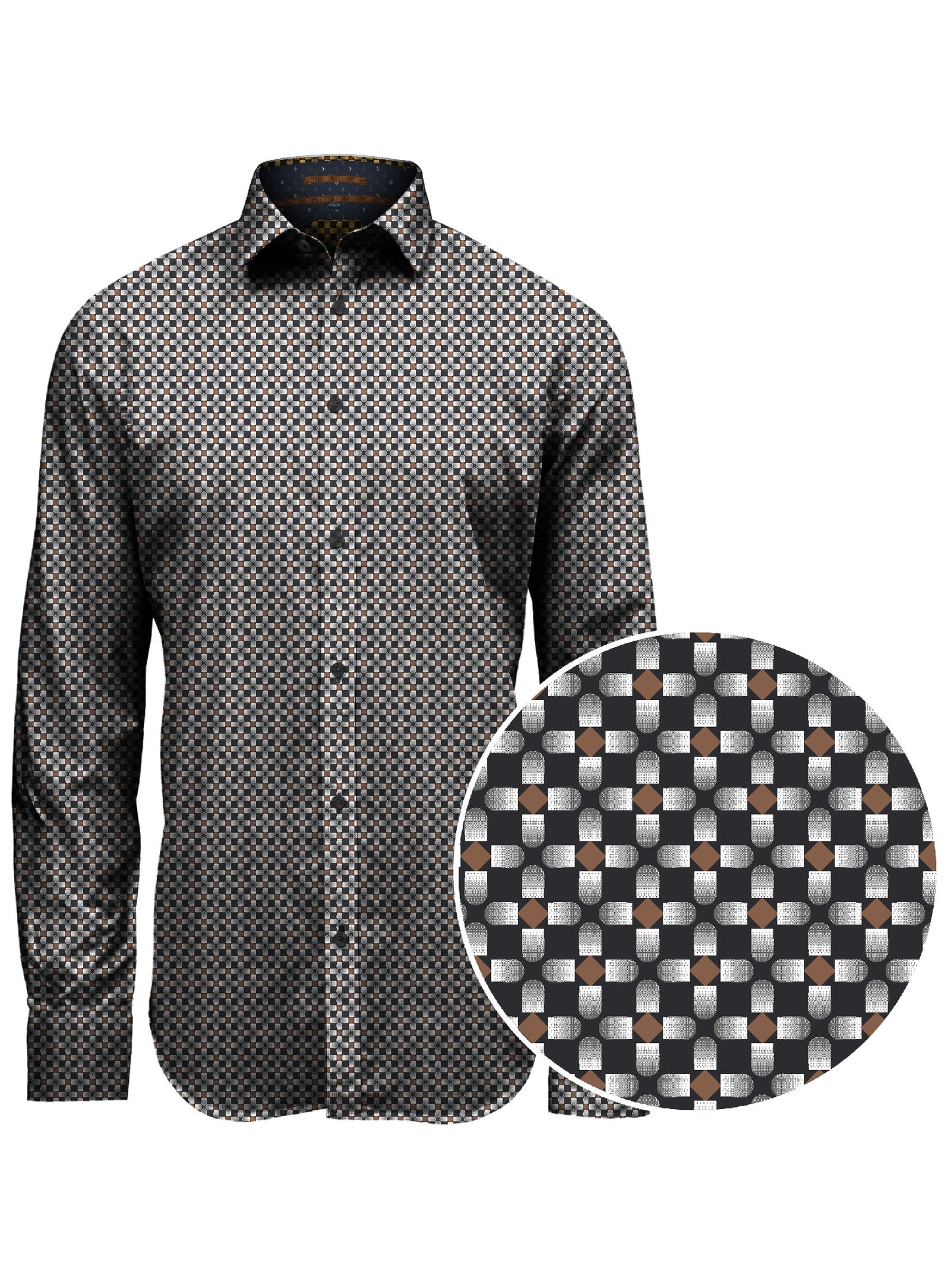 MEN'S POINT ZERO 4WAY STRETCH PRINT SHIRT - NAVY