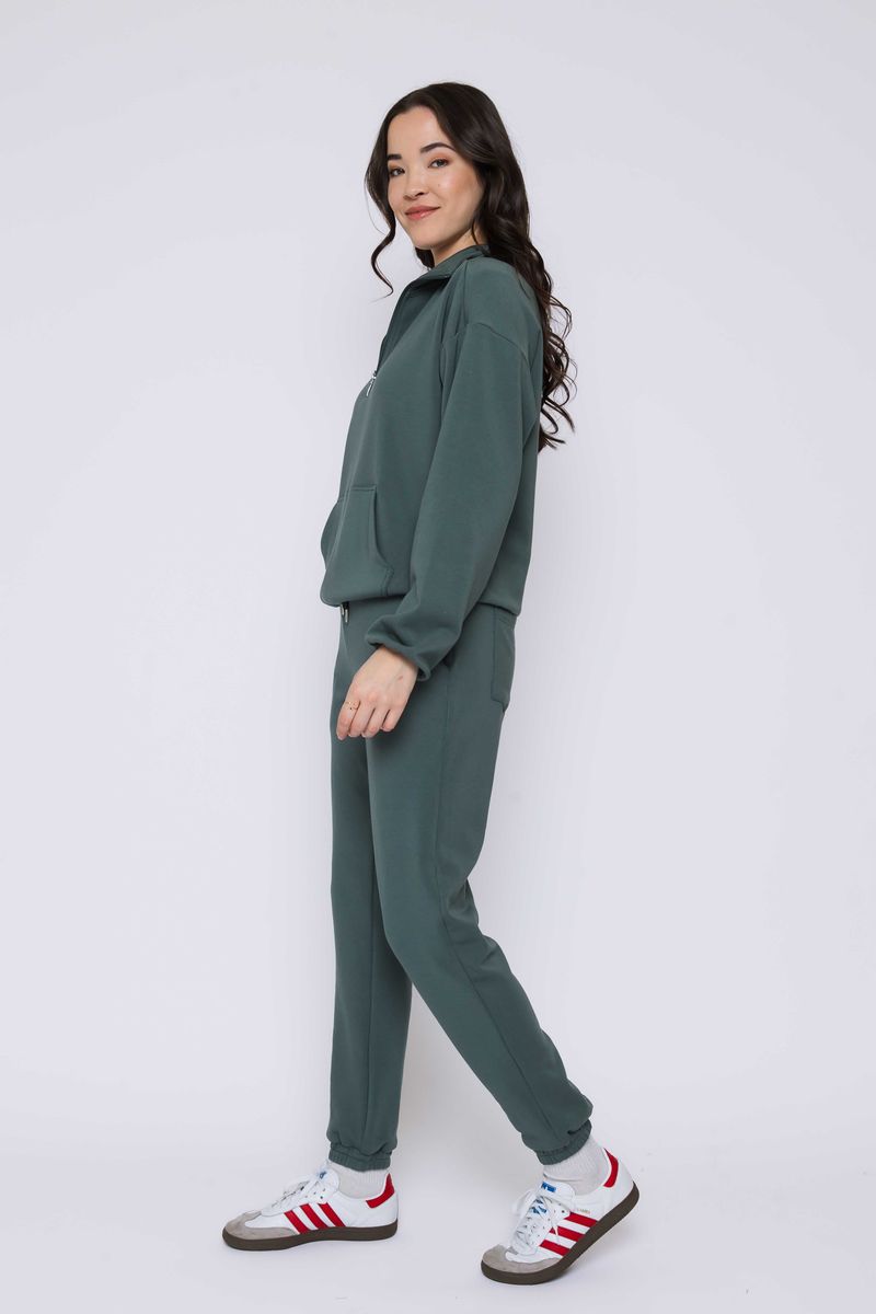 ORB EVERLY LUX FLEECE HALF ZIP PULLOVER - THYME
