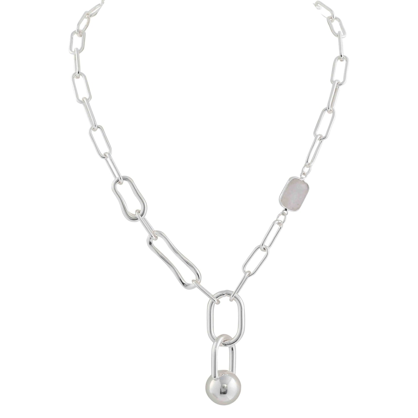 NECKLACE WITH SILVER DROP